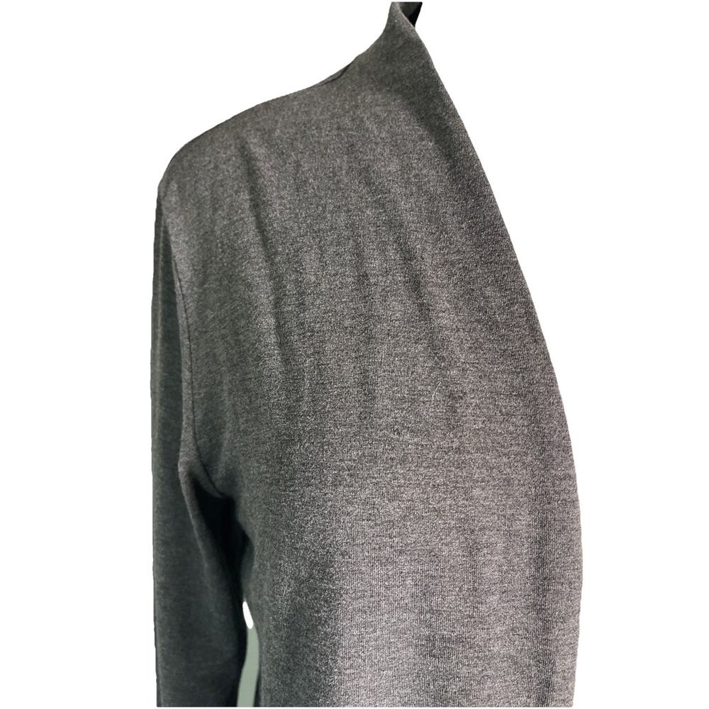 J. Jill Wearever Gray Black Color Block Open Front long Cardigan Knit Sweater M - Picture 2 of 5
